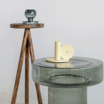 Bougeoir jaune pommel