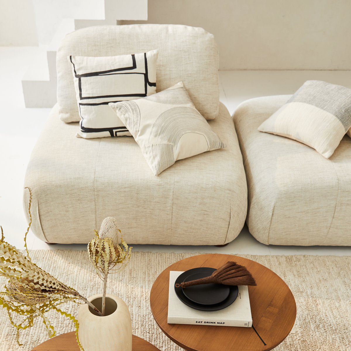 Sofa modulable naturel