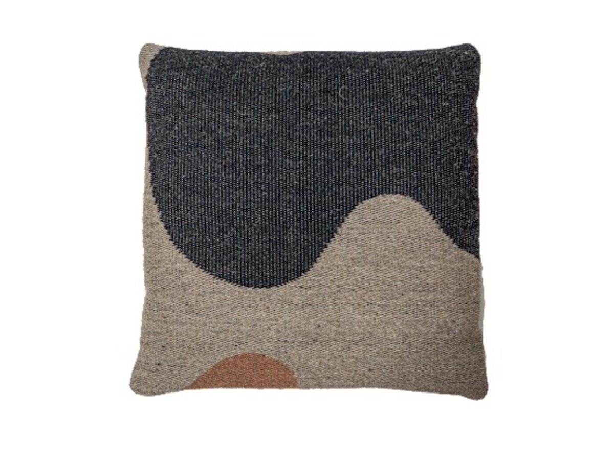 Coussin arga ficelle/noir/caramel
