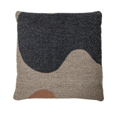 Coussin arga ficelle/noir/caramel