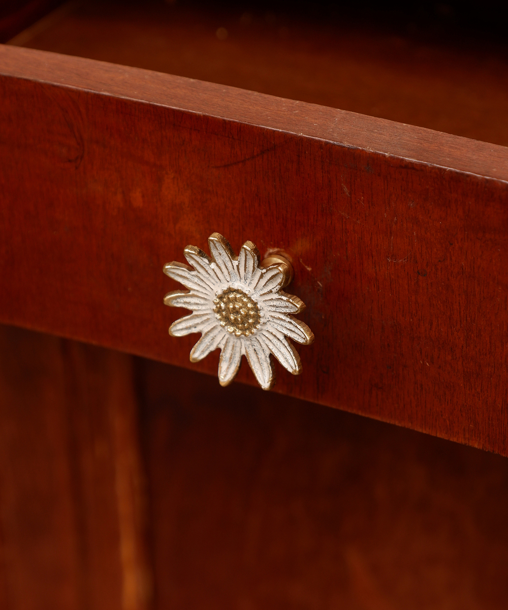 Bouton de tiroir Fleur blanche