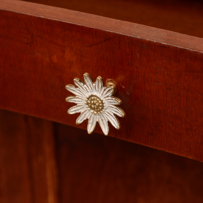 Bouton de tiroir Fleur blanche